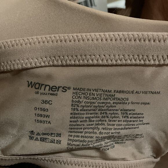 Warner's Full-Coverage Underwire Bra Toasted Almond 36C - Picture 7 of 7